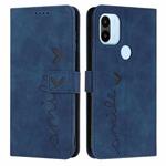 For Xiaomi Redmi A1+ Skin Feel Heart Embossed Leather Phone Case(Blue)