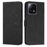 For Xiaomi 13 Pro Skin Feel Heart Embossed Leather Phone Case(Black)