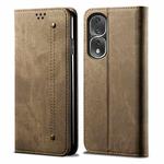 For Honor 80 Pro Denim Texture Leather Phone Case(Khaki)