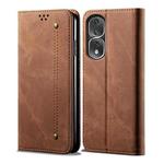 For Honor 80 Pro Denim Texture Leather Phone Case(Brown)