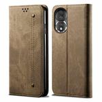 For Honor 80 Denim Texture Leather Phone Case(Khaki)