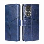 For Honor 80 Geometric Stitching Horizontal Flip Leather Phone Case(Blue)