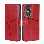 For Honor 80 Pro Geometric Stitching Horizontal Flip Leather Phone Case(Red)