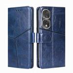 For Honor 80 Pro Geometric Stitching Horizontal Flip Leather Phone Case(Blue)