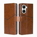 For Huawei nova 10 SE Geometric Stitching Horizontal Flip Leather Phone Case(Light Brown)