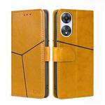 For OPPO A58 5G Geometric Stitching Horizontal Flip Leather Phone Case(Yellow)