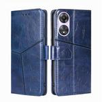 For OPPO A58 5G Geometric Stitching Horizontal Flip Leather Phone Case(Blue)