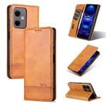 For Xiaomi Redmi Note 12 China AZNS Magnetic Calf Texture Leather Phone Case(Light Brown)