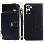 For Realme 10 4G Zipper Bag Leather Phone Case(Black)