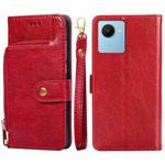 For Realme C30s Zipper Bag Leather Phone Case(Red)