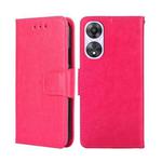 For OPPO A58 5G Crystal Texture Leather Phone Case(Rose Red)