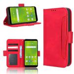 For Cricket Debut Smart Skin Feel Calf Texture Card Slots Leather Phone Case(Red)