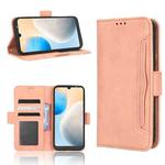 For Tecno Pop 6 BE7 Skin Feel Calf Texture Card Slots Leather Phone Case(Pink)