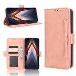 For Tecno Pova 4 Skin Feel Calf Texture Card Slots Leather Phone Case(Pink)