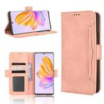 For Honor 80 SE 5G Skin Feel Calf Texture Card Slots Leather Phone Case(Pink)