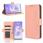For Honor 80 5G Skin Feel Calf Texture Card Slots Leather Phone Case(Pink)