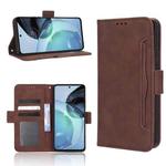 For Motorola Moto G72 4G Skin Feel Calf Texture Card Slots Leather Phone Case(Brown)