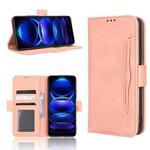 For Xiaomi Redmi Note 12 5G China Skin Feel Calf Texture Card Slots Leather Phone Case(Pink)