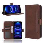 For Xiaomi Redmi Note 12 5G China Skin Feel Calf Texture Card Slots Leather Phone Case(Brown)