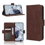 For Xiaomi 12T Pro Skin Feel Calf Texture Card Slots Leather Phone Case(Brown)
