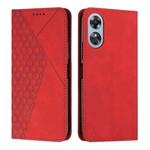 For OPPO A17 Diamond Splicing Skin Feel Magnetic Leather Phone Case(Red)