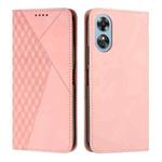 For OPPO A17 Diamond Splicing Skin Feel Magnetic Leather Phone Case(Rose Gold)