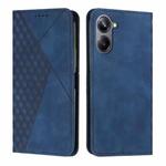 For Realme 10 4G Diamond Splicing Skin Feel Magnetic Leather Phone Case(Blue)