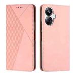 For Realme 10 Pro+ Diamond Splicing Skin Feel Magnetic Leather Phone Case(Rose Gold)