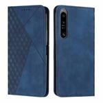 For Sony Xperia 1 IV Diamond Splicing Skin Feel Magnetic Leather Phone Case(Blue)