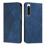 For Sony Xperia 5 IV Diamond Splicing Skin Feel Magnetic Leather Phone Case(Blue)