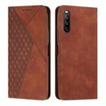 For Sony Xperia 10 IV Diamond Splicing Skin Feel Magnetic Leather Phone Case(Brown)