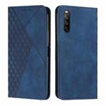 For Sony Xperia 10 IV Diamond Splicing Skin Feel Magnetic Leather Phone Case(Blue)