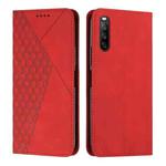 For Sony Xperia 10 IV Diamond Splicing Skin Feel Magnetic Leather Phone Case(Red)