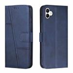 For Samsung Galaxy A04e Stitching Calf Texture Buckle Leather Phone Case(Blue)