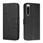 For Sony Xperia 5 IV Stitching Calf Texture Buckle Leather Phone Case(Black)