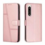 For Sony Xperia 5 IV Stitching Calf Texture Buckle Leather Phone Case(Rose Gold)