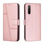 For Sony Xperia 10 IV Stitching Calf Texture Buckle Leather Phone Case(Rose Gold)