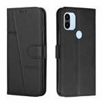 For Xiaomi Redmi A1+ Stitching Calf Texture Buckle Leather Phone Case(Black)