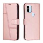 For Xiaomi Redmi A1+ Stitching Calf Texture Buckle Leather Phone Case(Rose Gold)