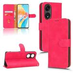 For OPPO A1 Pro Skin Feel Magnetic Flip Leather Phone Case(Rose Red)