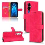 For Tecno Pova 4 Pro Skin Feel Magnetic Flip Leather Phone Case(Rose Red)