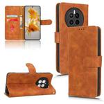 For Huawei Mate 50 Skin Feel Magnetic Flip Leather Phone Case(Brown)