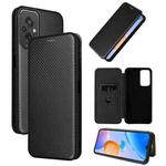 For Xiaomi Redmi 11 Prime 4G Carbon Fiber Texture Flip Leather Phone Case(Black)