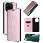 For Xiaomi 13 Carbon Fiber Texture Flip Leather Phone Case(Pink)