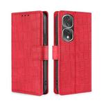 For Honor 80 Pro Skin Feel Crocodile Magnetic Clasp Leather Phone Case(Red)