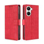 For Huawei nova 10 SE Skin Feel Crocodile Magnetic Clasp Leather Phone Case(Red)