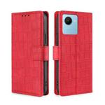 For Realme C30s Skin Feel Crocodile Magnetic Clasp Leather Phone Case(Red)