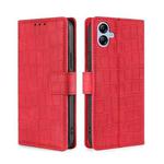 For Samsung Galaxy A04e 4G Skin Feel Crocodile Magnetic Clasp Leather Phone Case(Red)