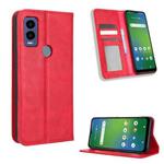 For Cricket Innovate E 5G Magnetic Buckle Retro Texture Leather Phone Case(Red)