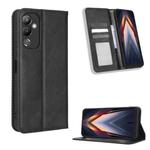 For Tecno Pova 4 Magnetic Buckle Retro Texture Leather Phone Case(Black)